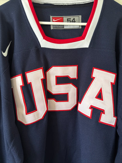MEN’S NIKE ZACH PARISE #9 TEAM USA AUTHENTIC 2010 OLYMPICS JERSEY SZ 54 - RARE