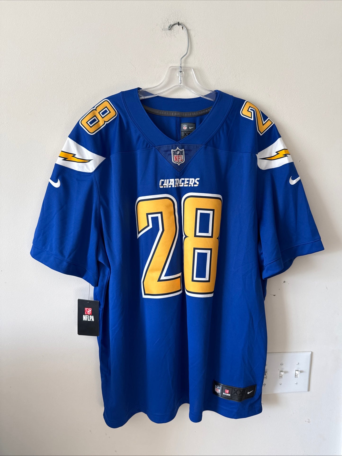 Men's Nike Melvin Gordon #28 LA Chargers Vapor Lmtd Color Rush Jersey Sz 2XL NWT