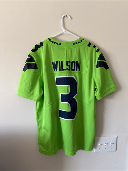Men’s Nike Russell Wilson #3 Seattle Seahawks Color Rush Vapor Lmtd Jersey Sz L