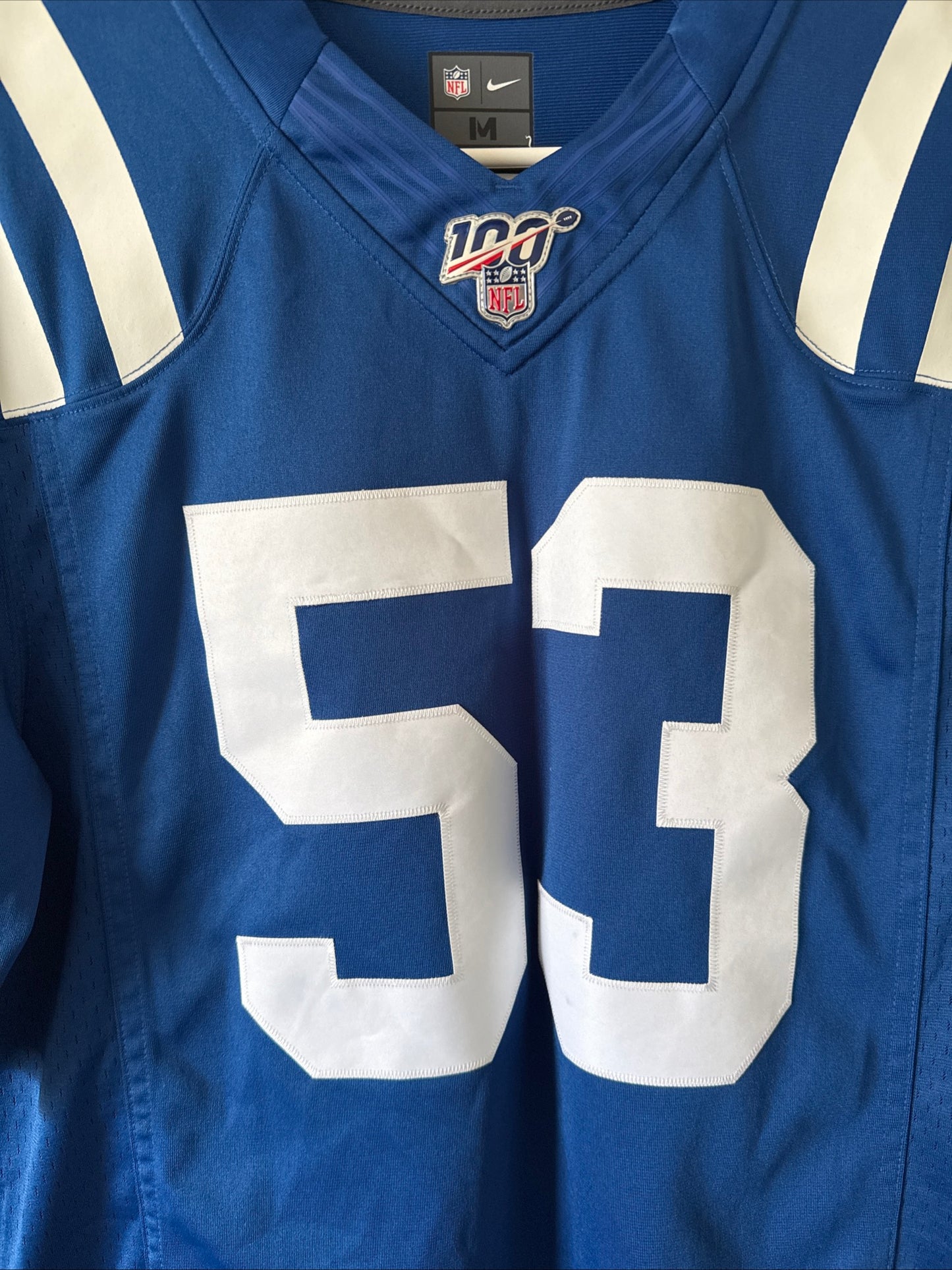 Men’s Nike Shaquille Leonard #53 Indianapolis Colts NFL 100 Jersey Sz M - RARE