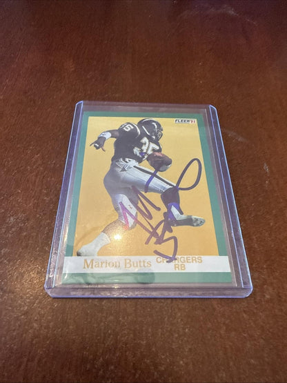 1991 Fleer - Marion Butts #171 Autograph - Kyle’s Football Cards