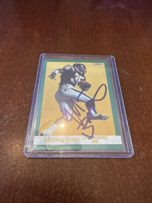 1991 Fleer - Marion Butts #171 Autograph - Kyle’s Football Cards