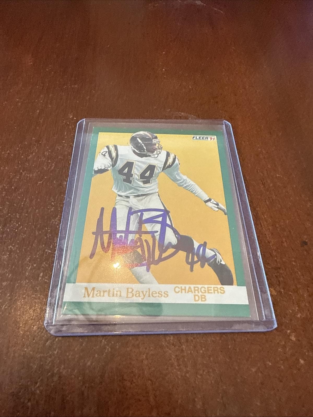 1991 Fleer - Martin Bayless #170 Autograph (AU) - Kyle’s Football Cards