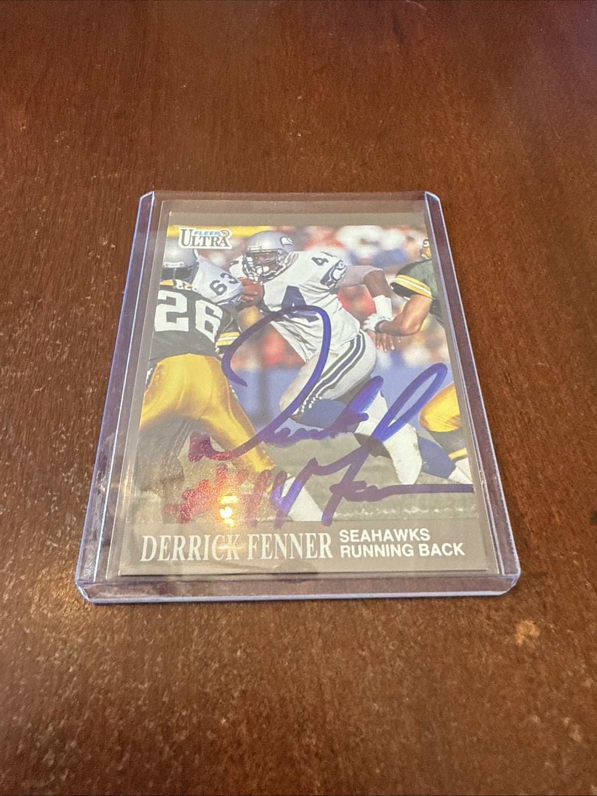 1991 Fleer Ultra - Derrick Fenner #134 Autograph - Kyle’s Football Cards