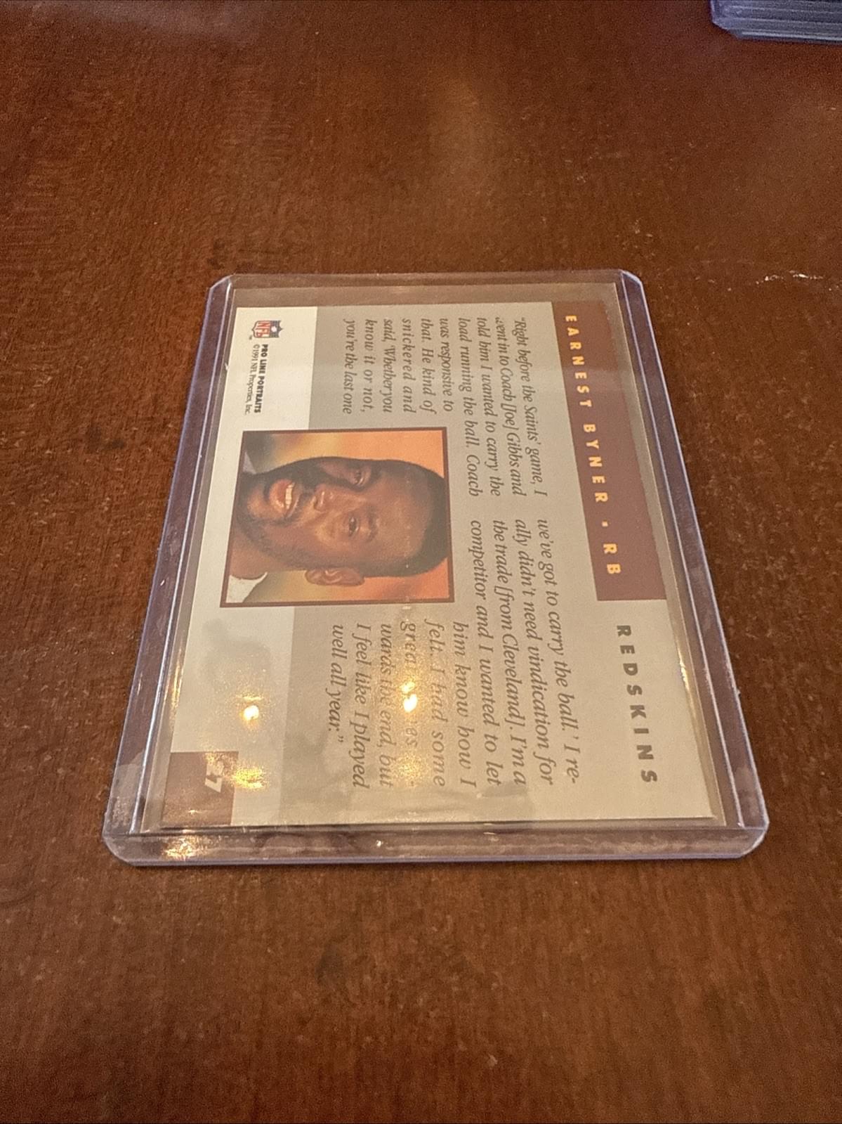 1991 Pro Line Portraits - Earnest Byner #27 Autograph - Kyle’s Football Cards