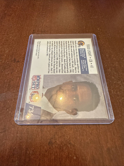 1991 Pro Set - 1st Round Draft Choice Todd Lyght #734 (RC) Autograph - Kyle’s Football Cards