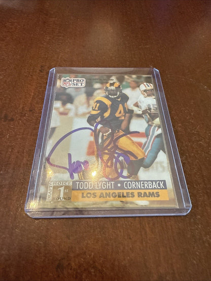 1991 Pro Set - 1st Round Draft Choice Todd Lyght #734 (RC) Autograph - Kyle’s Football Cards
