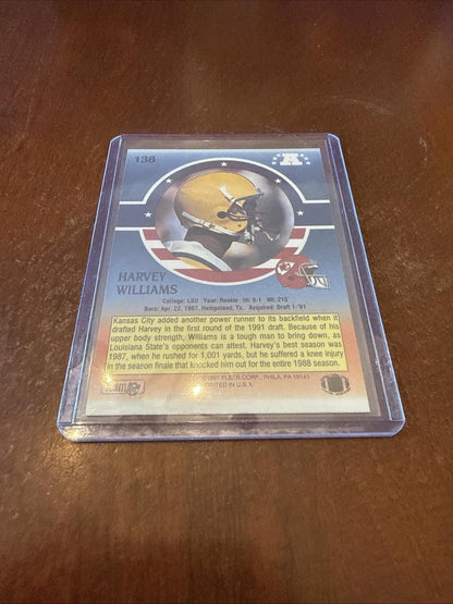 1991 Stars 'n Stripes - Harvey Williams #138 (RC) Autograph - Kyle’s Football Cards