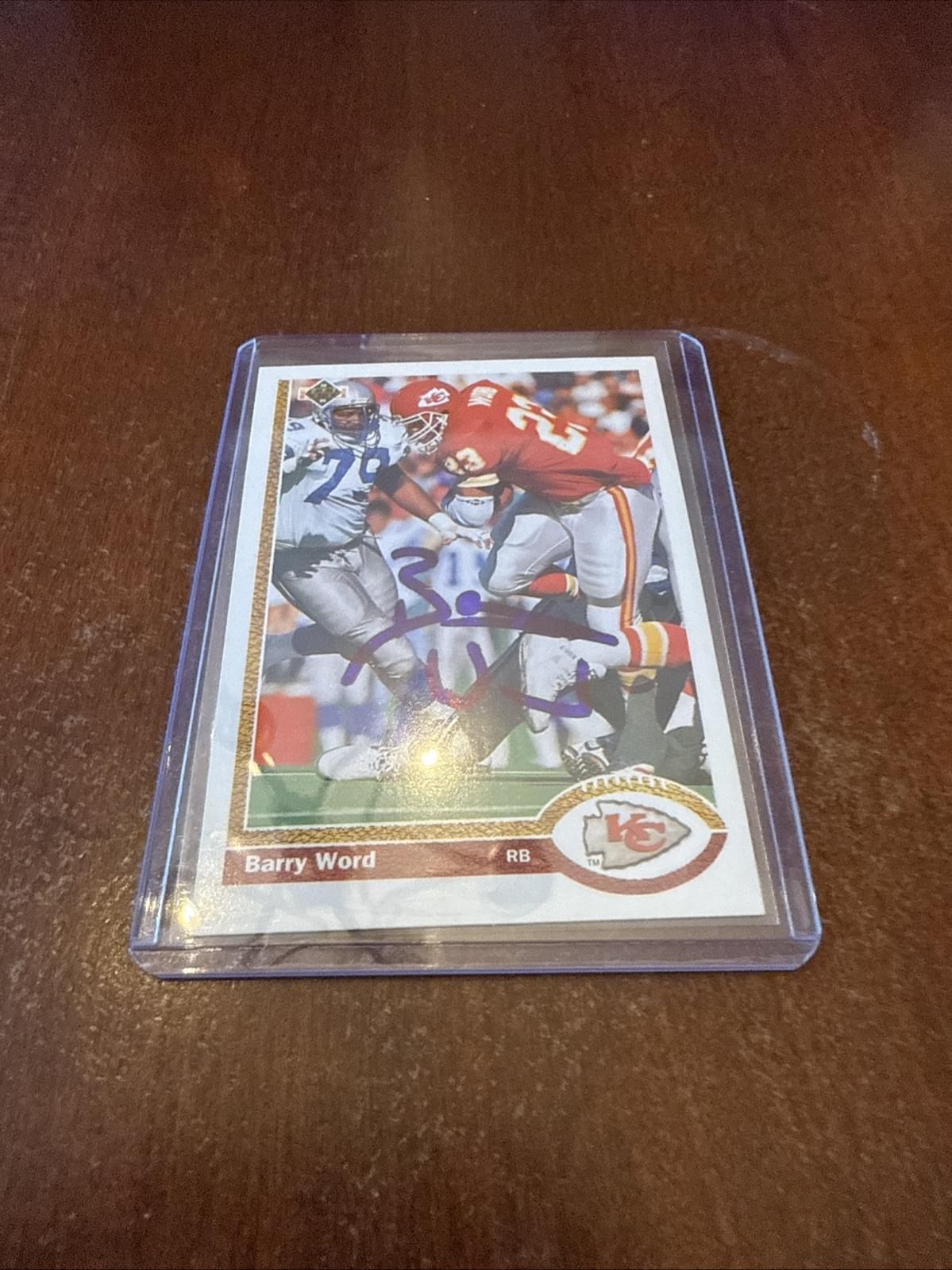 1991 Upper Deck - Barry Word #40 Autograph - Kyle’s Football Cards