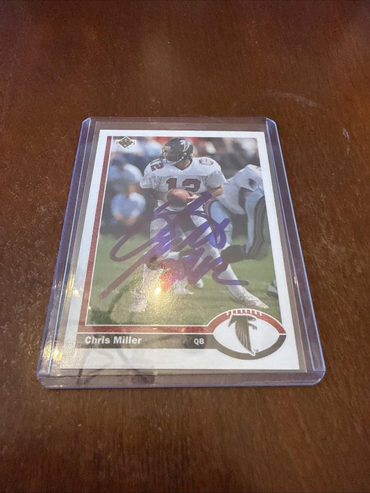 1991 Upper Deck - Chris Miller #193 Autograph - Kyle’s Football Cards
