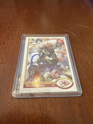1991 Upper Deck - Christian Okoye #176 Autograph
