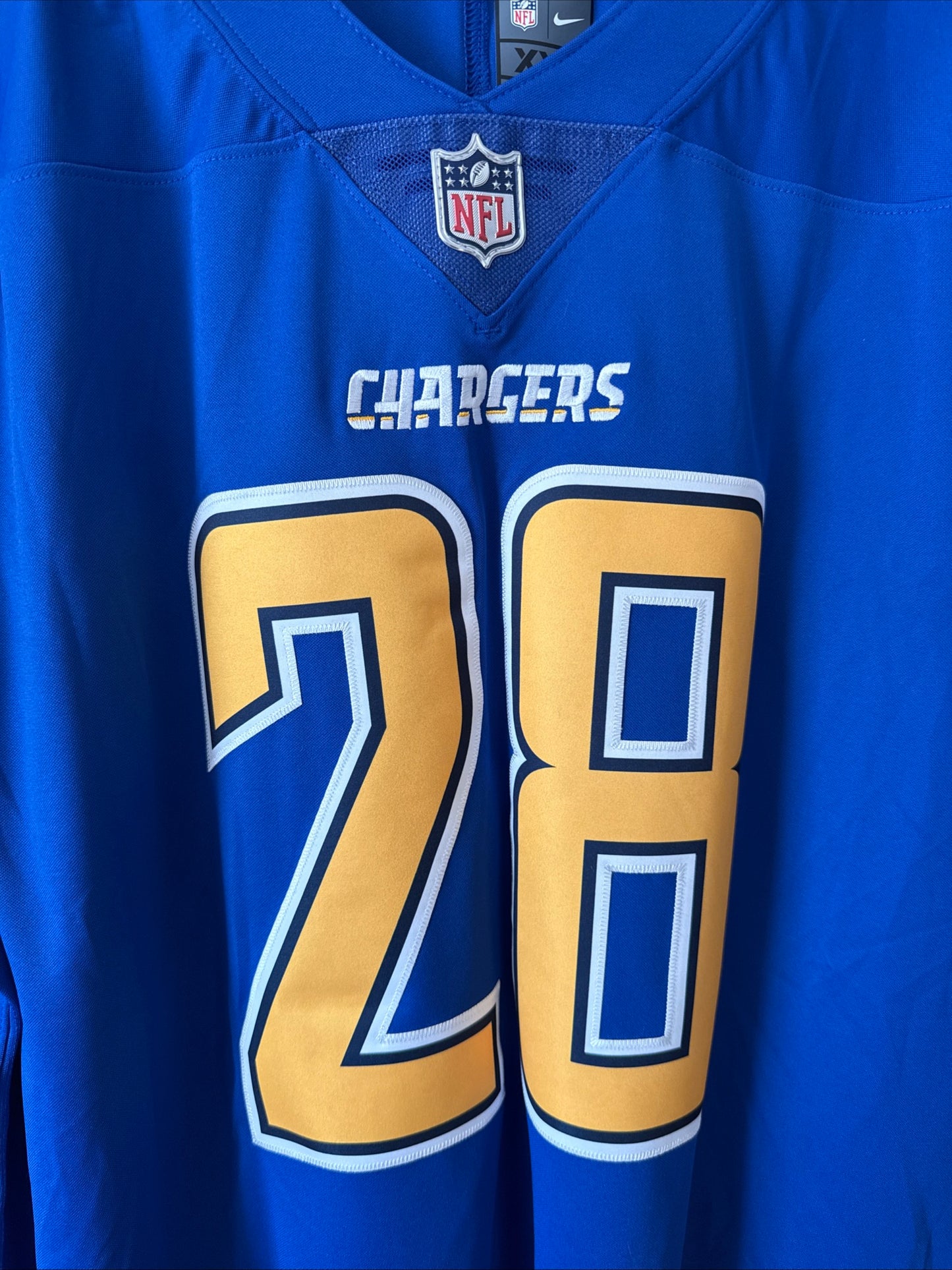 Men's Nike Melvin Gordon #28 LA Chargers Vapor Lmtd Color Rush Jersey Sz 2XL NWT