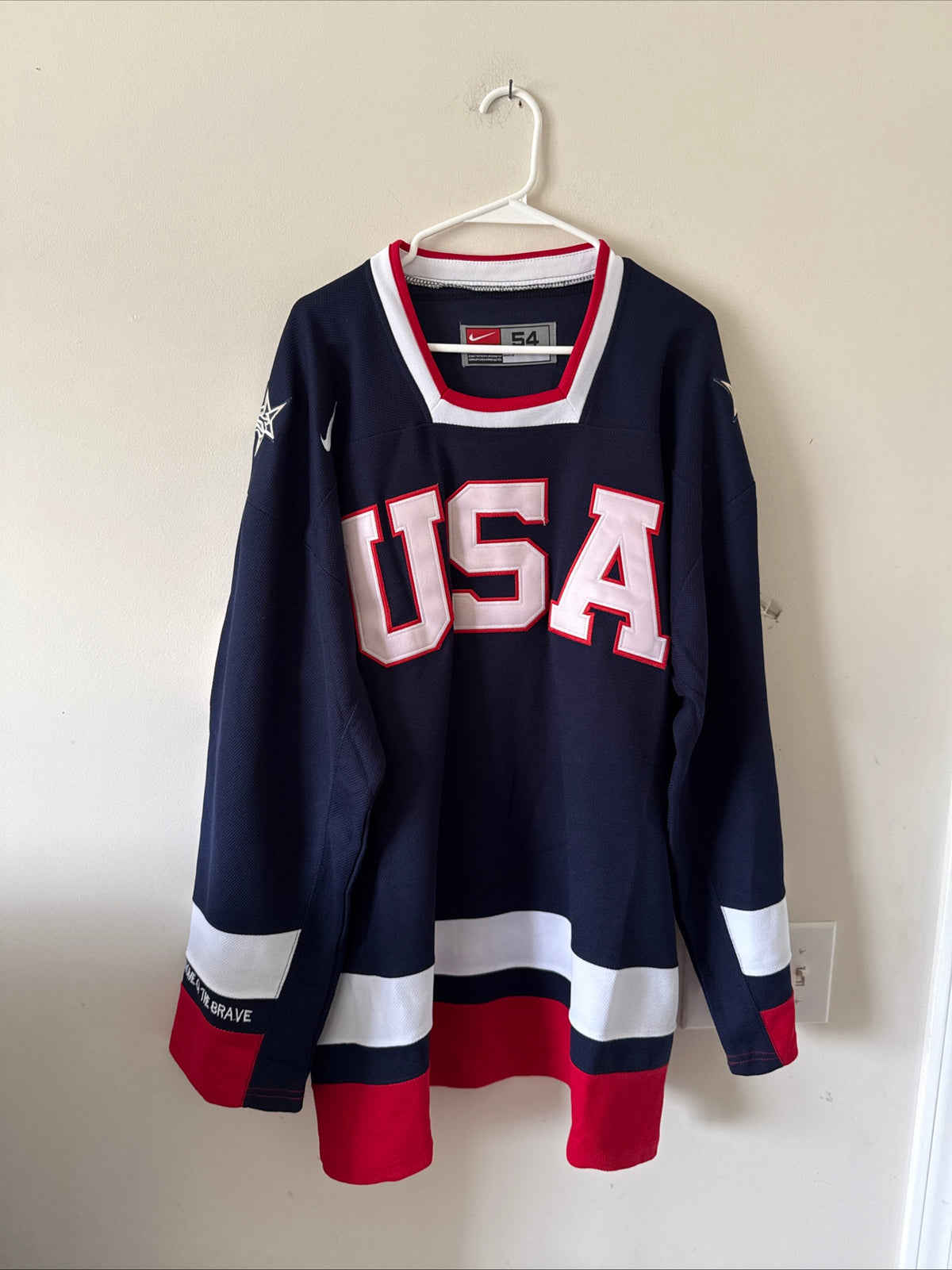 MEN’S NIKE ZACH PARISE #9 TEAM USA AUTHENTIC 2010 OLYMPICS JERSEY SZ 54 - RARE
