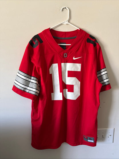 Men's Nike Ezekiel Elliott #15 Ohio State Buckeyes NCAA Jersey Sz XL - Red RARE