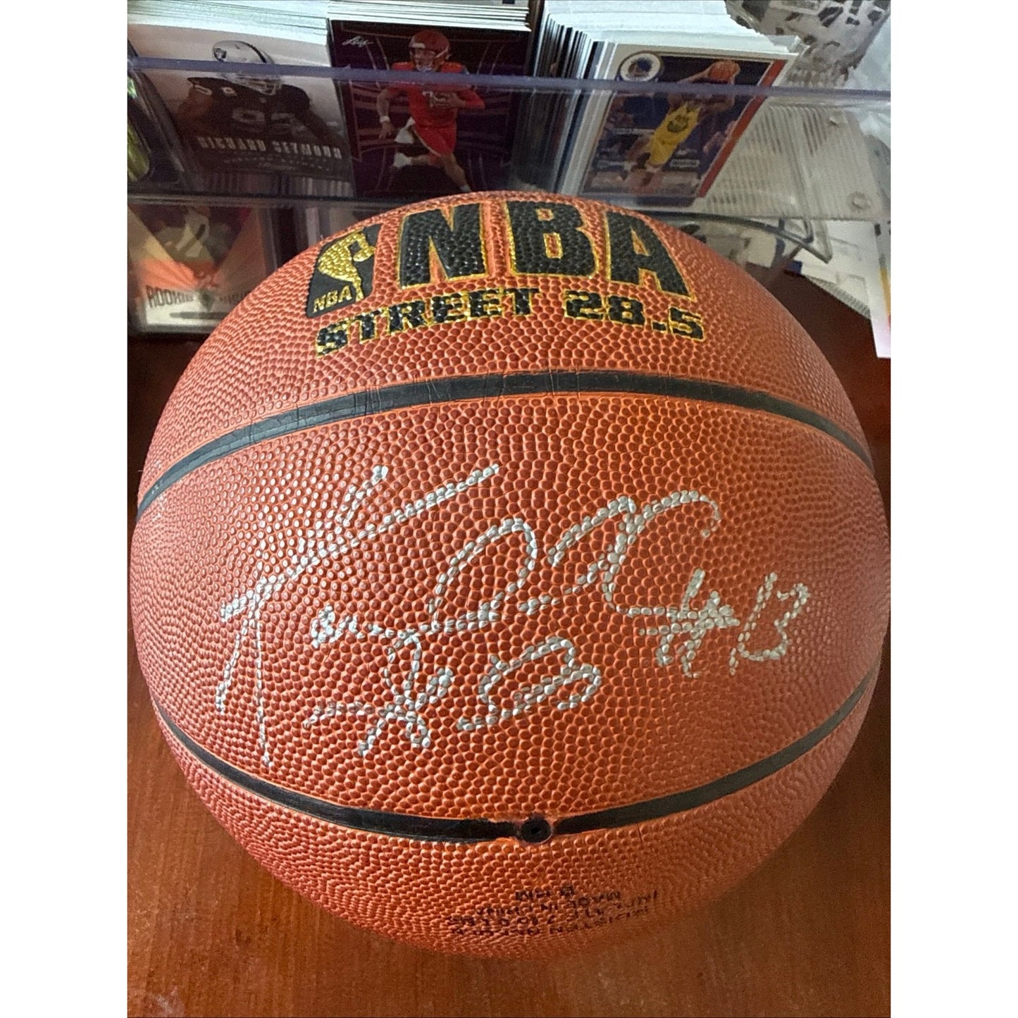 Kendall Gill #13 Autographed Spalding NBA Basketball Charlotte Hornets