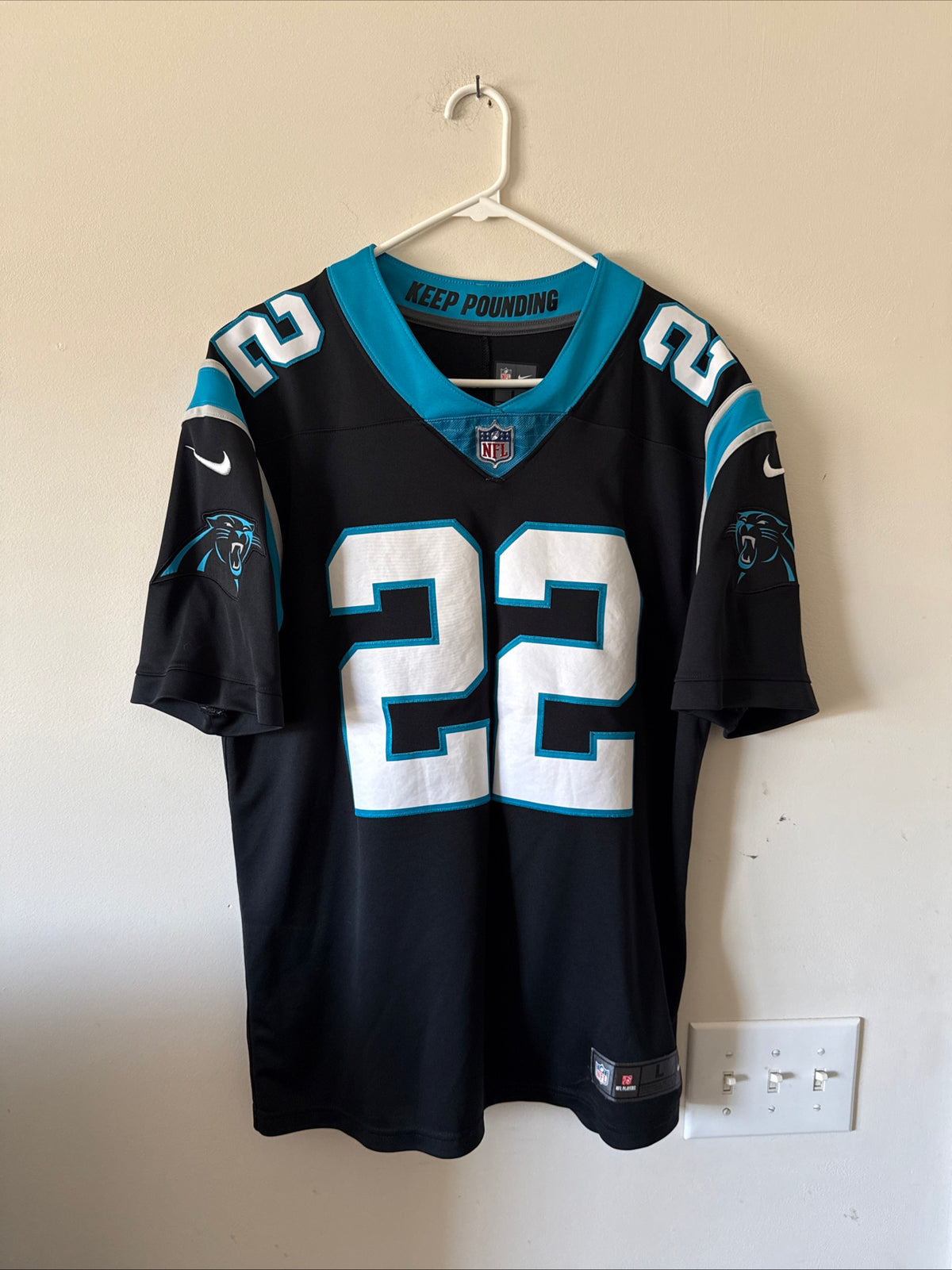 Men’s Nike Christian McCaffrey #22 Carolina Panthers Vapor Lmtd Jersey Sz L RARE
