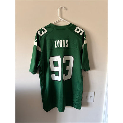 NIKE MEN’S VINTAGE NEW YORK JETS MARTY LYONS #93 JERSEY NFL SZ LARGE - GREEN