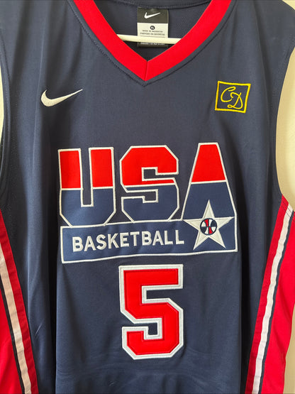 Men’s Nike David Robinson #5 Team USA 1992 Olympics Jersey Sz XL - Blue RARE