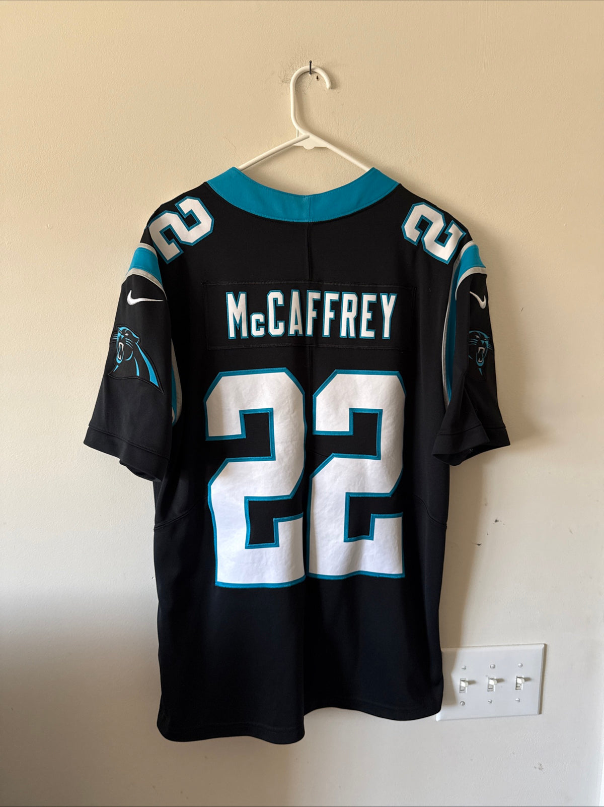Men’s Nike Christian McCaffrey #22 Carolina Panthers Vapor Lmtd Jersey Sz L RARE