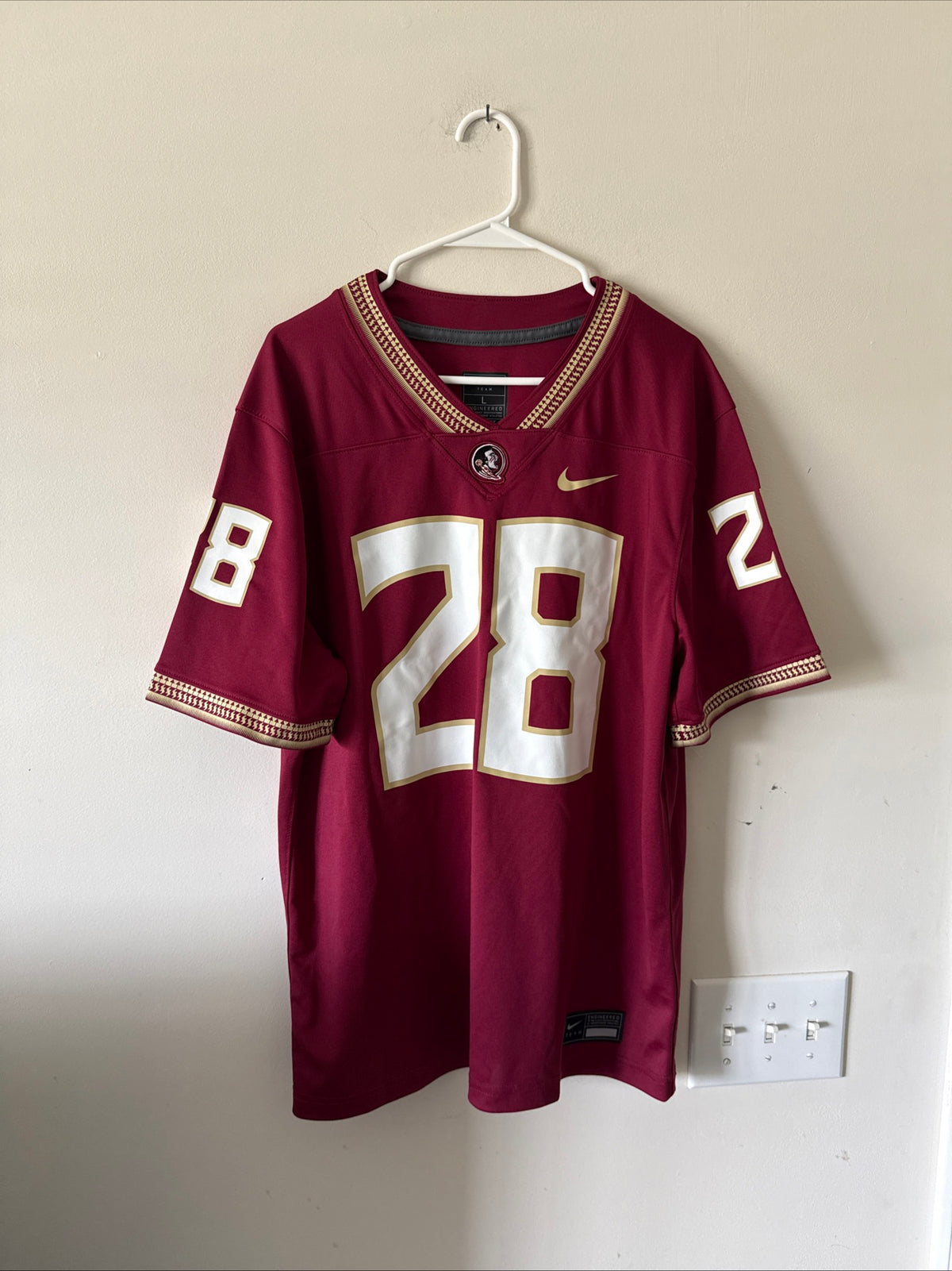 Men's Nike Warrick Dunn #28 Florida State Seminoles NCAA Jersey Sz L - RARE