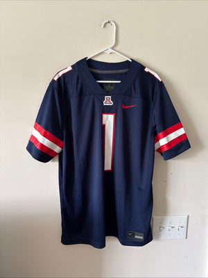 Men's Nike Arizona Wildcats #1 Home NCAA Football Jersey Sz L - Blue RARE