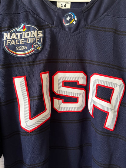 Men’s Fanatics Brady Tkachuk #7 Team USA 4 Nations Face-Off Jersey Sz 54 RARE