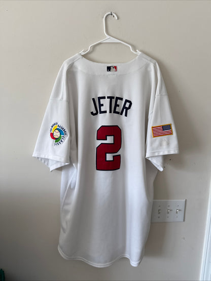 MEN’S MAJESTIC DEREK JETER #2 TEAM USA 2006 WORLD BASEBALL CLASSIC JERSEY SZ 54