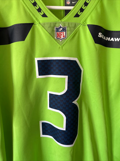 Men’s Nike Russell Wilson #3 Seattle Seahawks Color Rush Vapor Lmtd Jersey Sz L