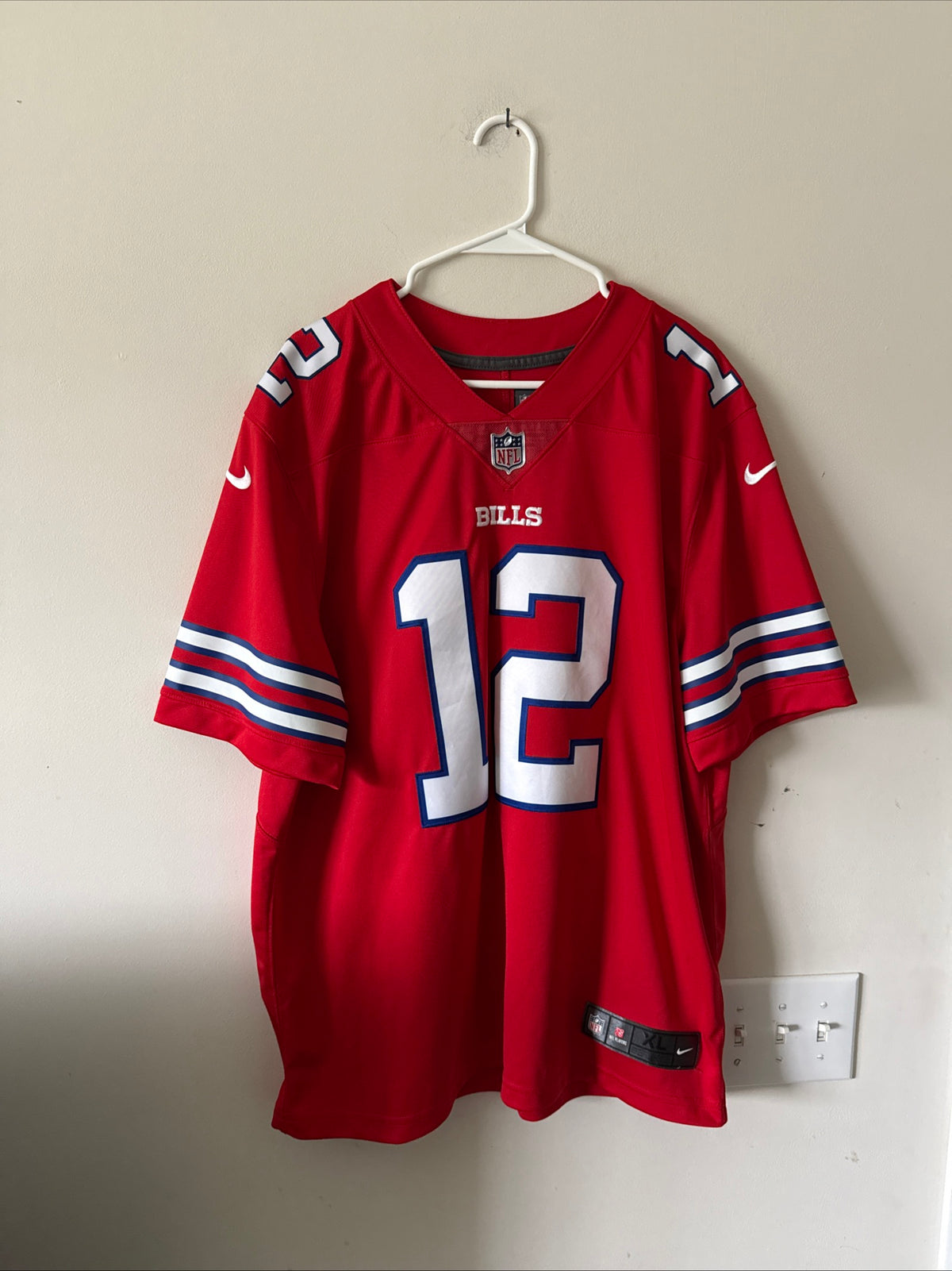Men’s Nike Jim Kelly #12 Buffalo Bills Vapor Lmtd NFL Jersey Sz XL - Red RARE