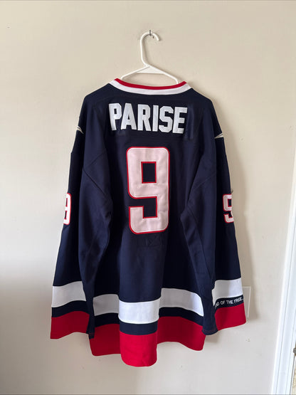 MEN’S NIKE ZACH PARISE #9 TEAM USA AUTHENTIC 2010 OLYMPICS JERSEY SZ 54 - RARE