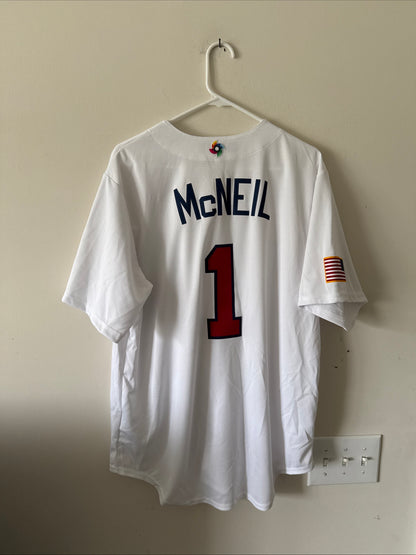 Men's Nike Jeff McNeil #1 Team USA 2023 WBC Authentic Jersey Sz L - RARE