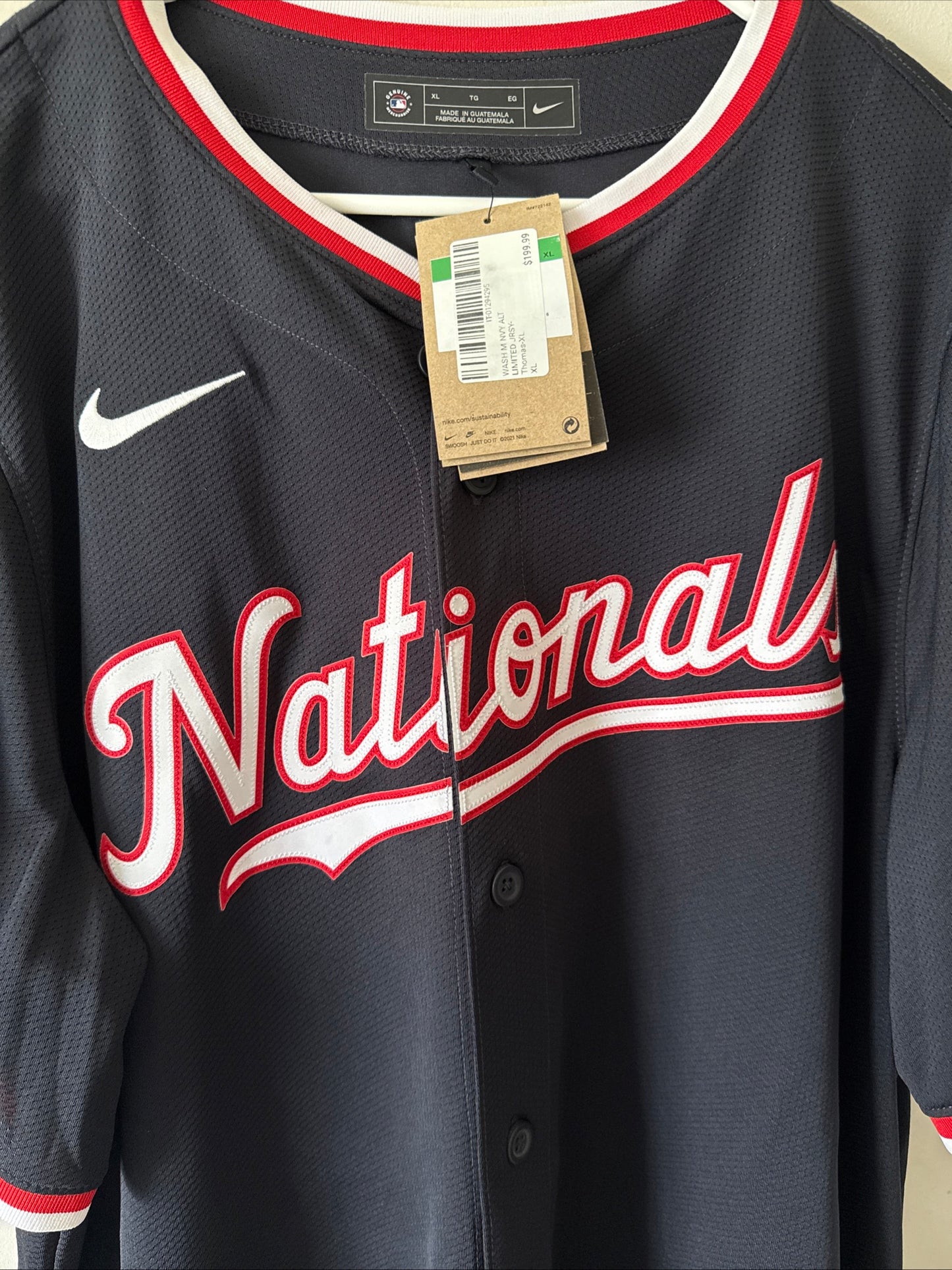 Men's Nike Lane Thomas #28 Washington Nationals Limited MLB Jersey Sz XL - RARE