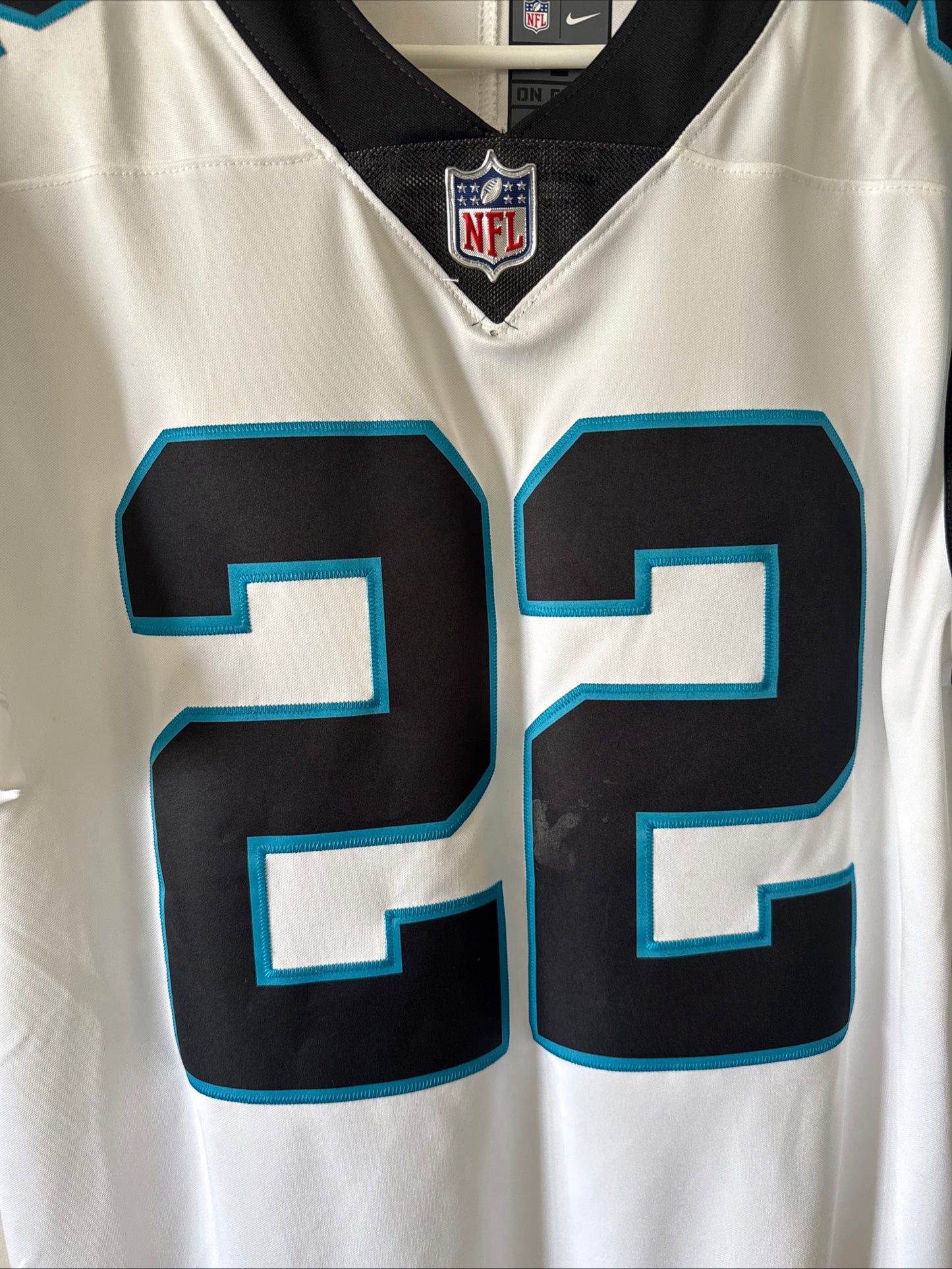 Men’s Nike Christian McCaffrey #22 Carolina Panthers Vapor Lmtd Jersey Sz L RARE