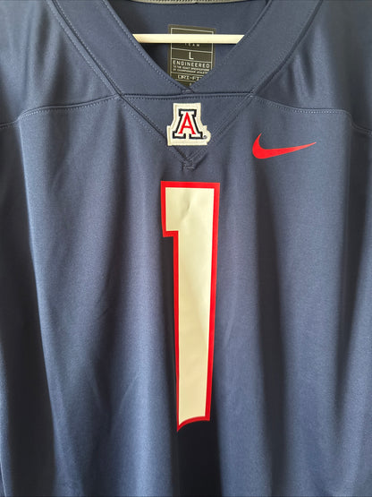 Men's Nike Arizona Wildcats #1 Home NCAA Football Jersey Sz L - Blue RARE