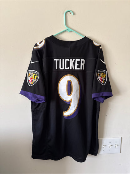 Men’s Nike Justin Tucker #9 Baltimore Ravens Vapor Lmtd Jersey Sz L - Black RARE