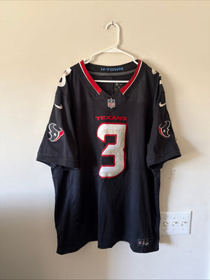 Men's Nike Tank Dell #3 Houston Texans Vapor Lmtd NFL Jersey Sz 2XL - Blue RARE