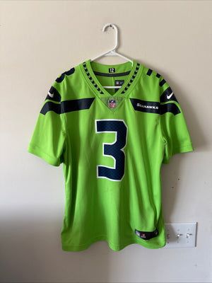 Men’s Nike Russell Wilson #3 Seattle Seahawks Color Rush Vapor Lmtd Jersey Sz L