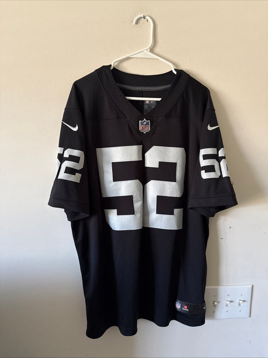 Men’s Nike Khalil Mack #52 Las Vegas Raiders Vapor Lmtd NFL Jersey Sz XL - RARE