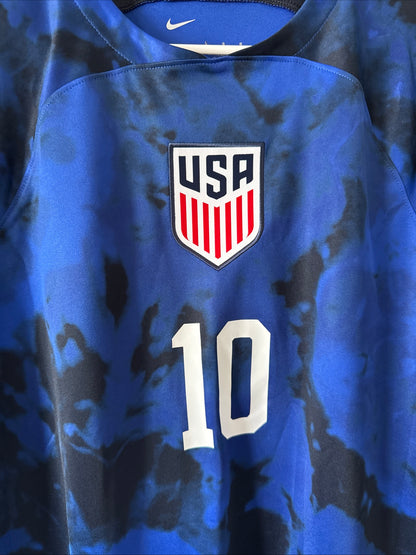 Men’s Nike Christian Pulisic #10 USMNT Soccer 2022 World Cup Jersey Sz L - RARE