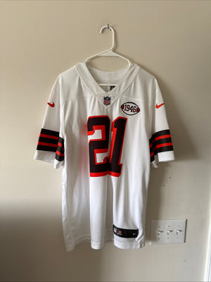 Men’s Nike Cleveland Browns #21 Vapor Limited NFL Jersey Sz L - White RARE