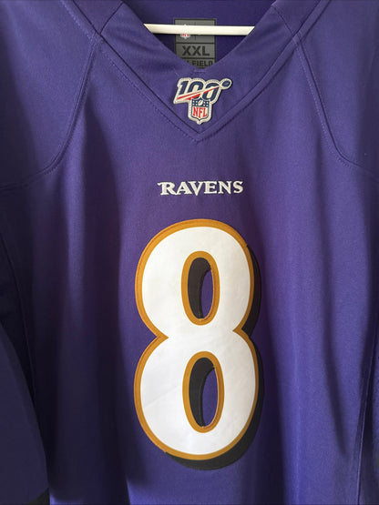 Men's Nike Lamar Jackson #8 Baltimore Ravens NFL 100 Vapor Lmtd Jersey Sz 2XL