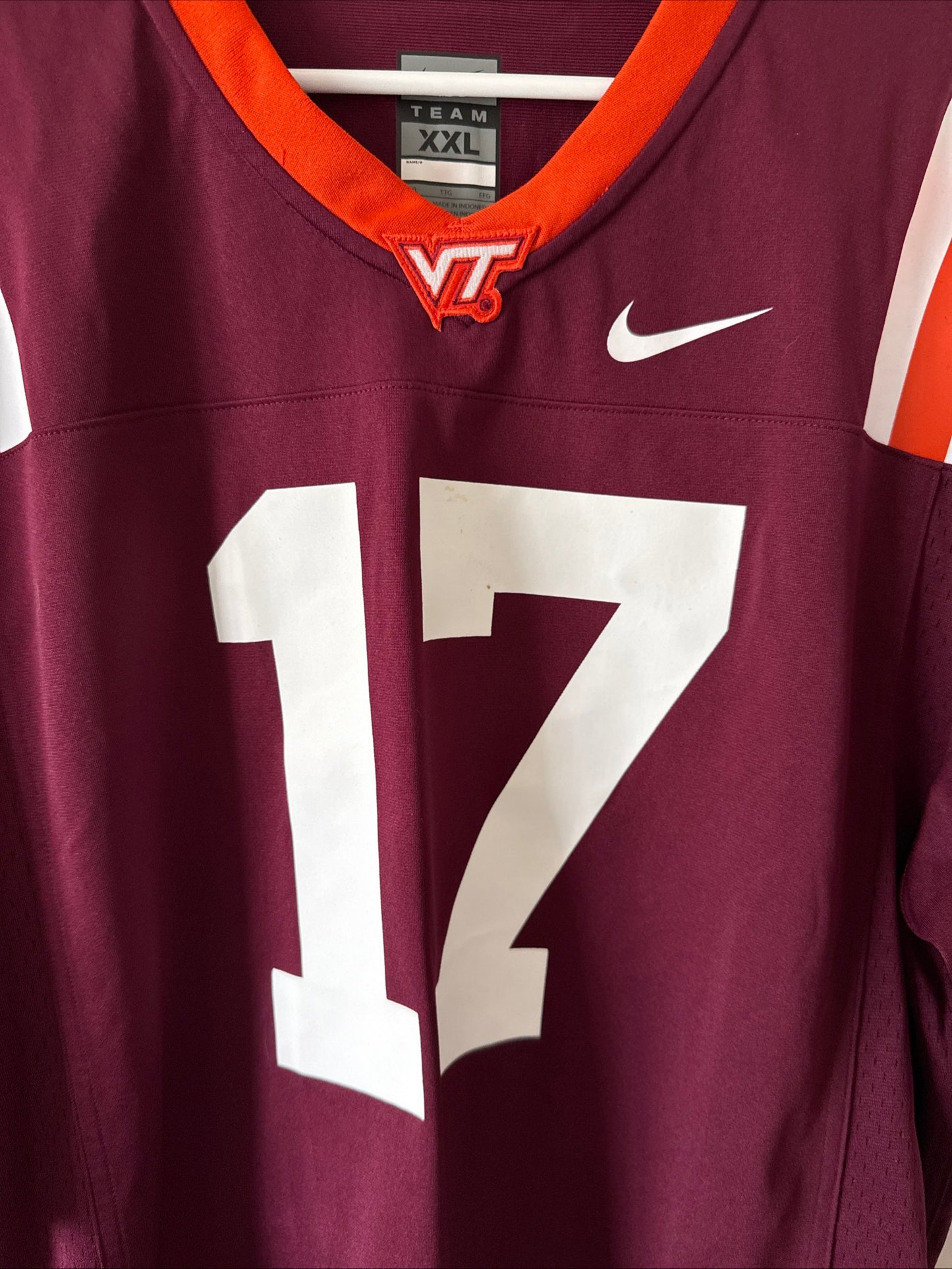 Men's Nike Kam Chancellor #17 Virginia Tech Hokies Game Jersey Sz 2XL - RARE
