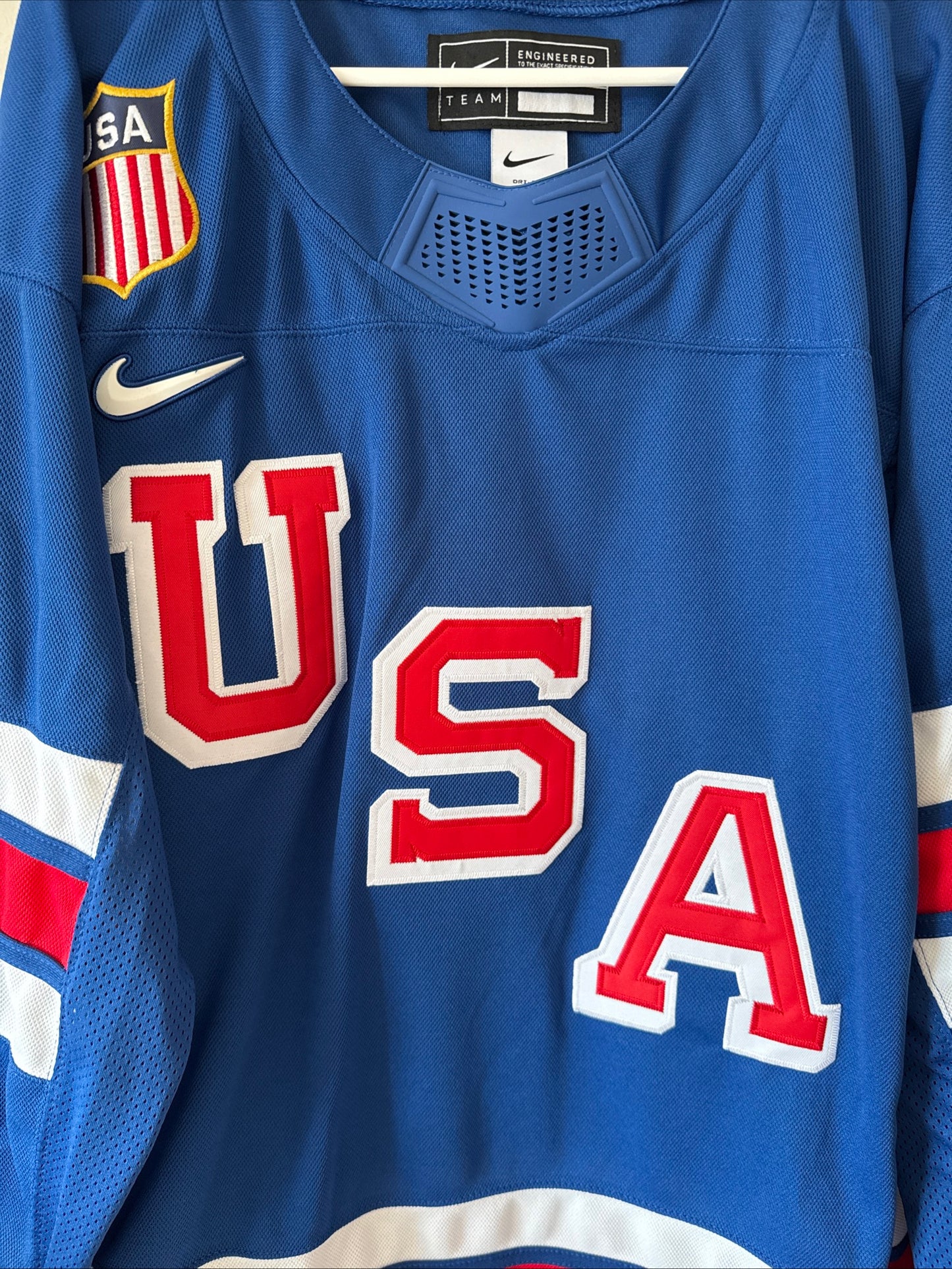 Men’s Nike Jack Hughes #86 Team USA Hockey Jersey 2026 Olympics Sz L Blue RARE