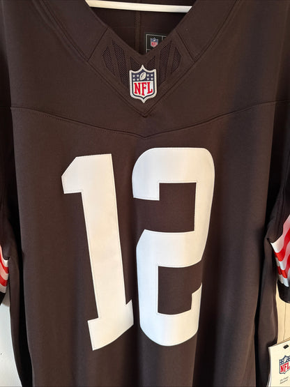 Men's Nike Shedeur Sanders #12 Cleveland Browns Vapor Lmtd Jersey Sz XL - RARE