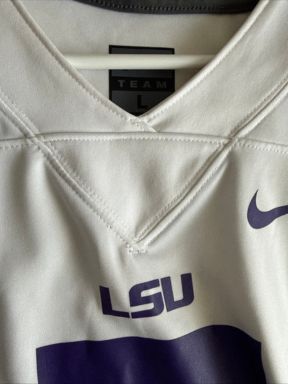Men’s Nike Patrick Peterson #7 LSU Tigers NCAA Football Jersey Sz L - White RARE