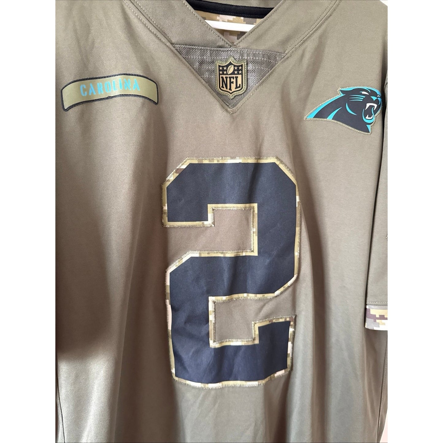 Men's Nike D.J. Moore #2 Carolina Panthers Salute To Service Jersey Sz L - RARE