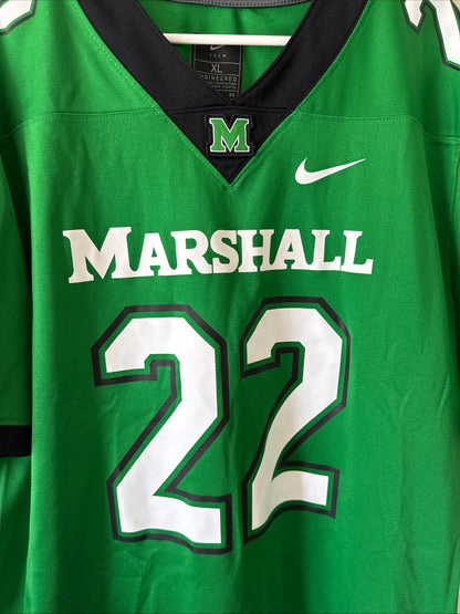 Men’s Nike Marshall Thundering Herd #20 NCAA Football Jersey Sz XL - Green RARE