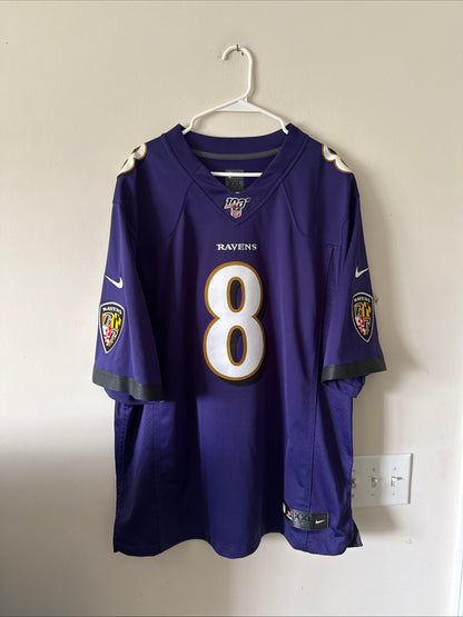 Men's Nike Lamar Jackson #8 Baltimore Ravens NFL 100 Vapor Lmtd Jersey Sz 2XL