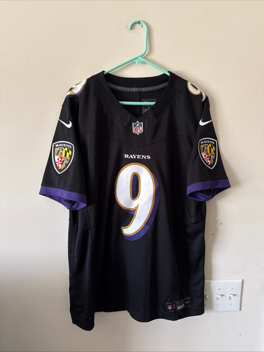 Men’s Nike Justin Tucker #9 Baltimore Ravens Vapor Lmtd Jersey Sz L - Black RARE