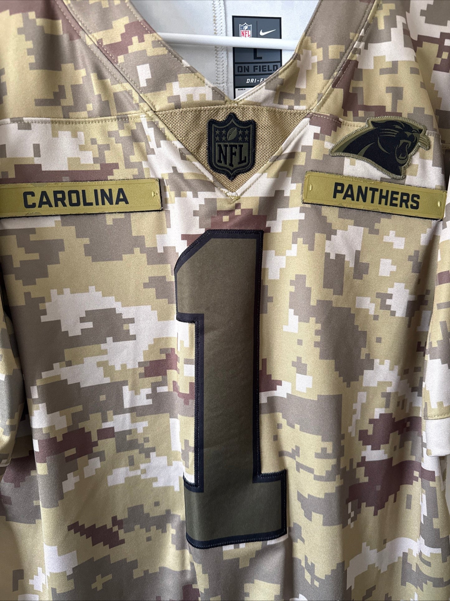Men's Nike Cam Newton #1 Carolina Panthers Salute to Service Limited Jersey Sz L